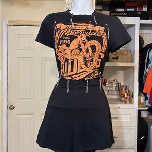 Black and Orange Graphic Skirt